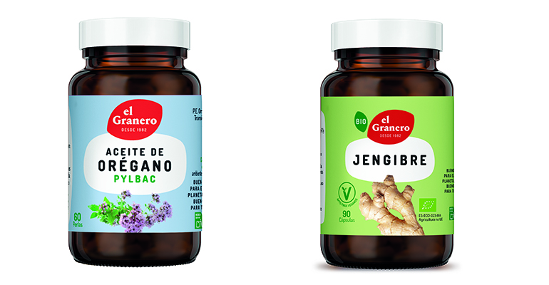 Perlas de aceite de orégano y cápsulas de jengibre Bio para evitar resfriados