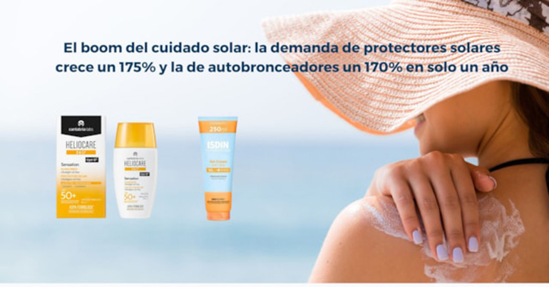 El boom del cuidado solar: la demanda de protectores solares crece un 175% y la de autobronceadores un 170% en solo un año