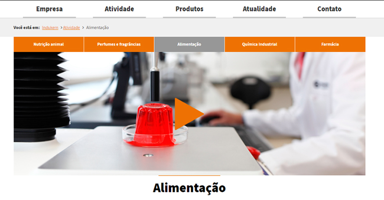 Indukern Alimentación web en portugués